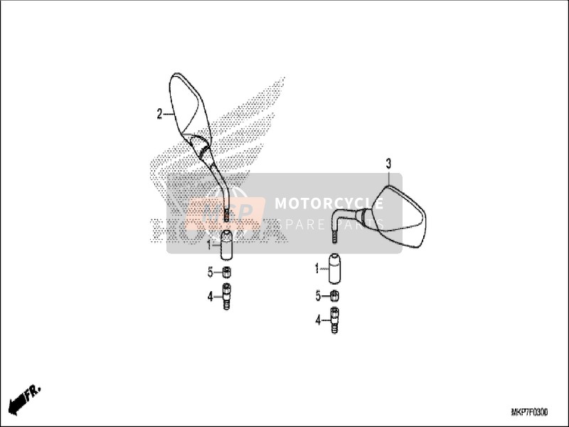 Honda CB400XA 2019 Miroir pour un 2019 Honda CB400XA