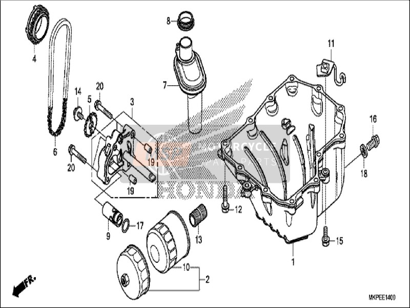 Honda CB500F 2019 Oil Pan/Oil Pump for a 2019 Honda CB500F