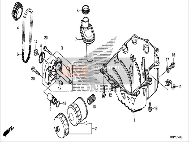 Honda CB500XA 2019 Oil Pan/Oil Pump for a 2019 Honda CB500XA