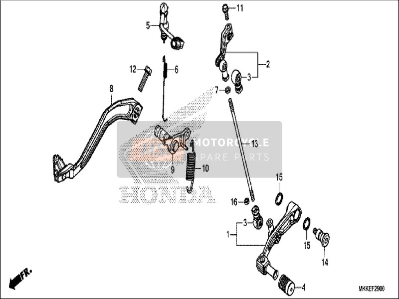 Honda CRF1000A 2019 Pedale per un 2019 Honda CRF1000A