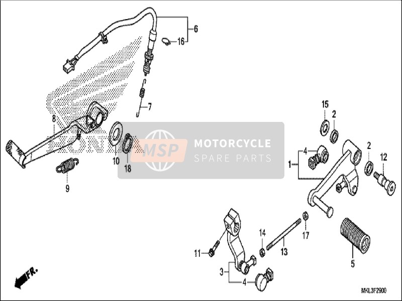 Honda NC750XD 2019 Pedal für ein 2019 Honda NC750XD