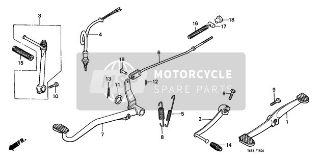 Honda Z50J 1979 Pedaal voor een 1979 Honda Z50J