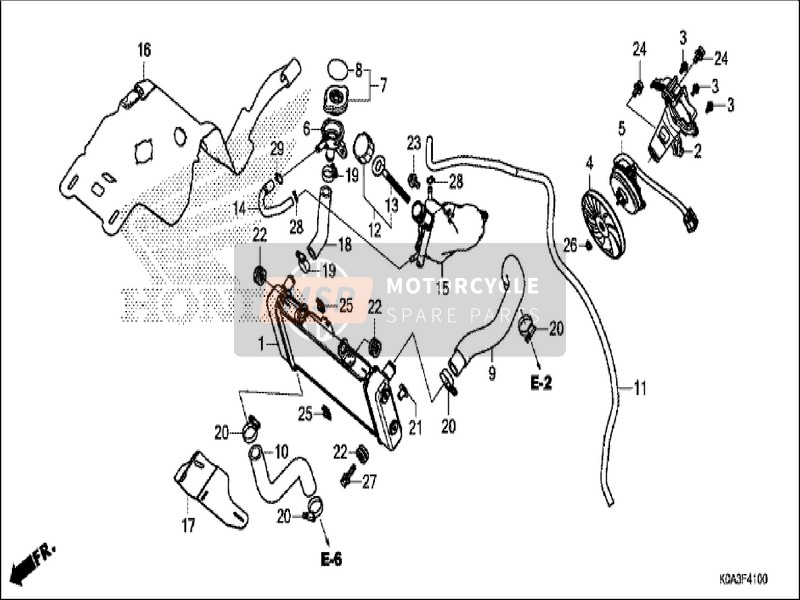 Honda CBF300NA 2019 Kühler für ein 2019 Honda CBF300NA