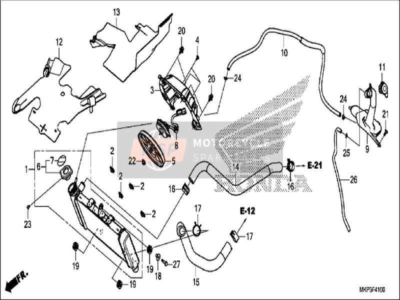 Honda CBR500RA 2019 Termosifone per un 2019 Honda CBR500RA