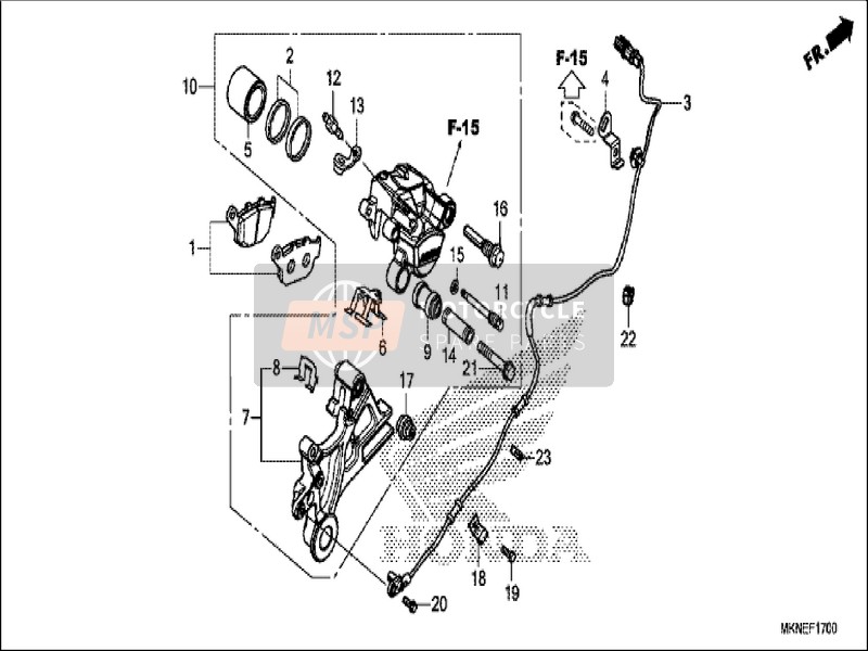 Honda CBR650RA 2019 Bremssattel Hinten für ein 2019 Honda CBR650RA