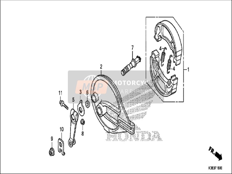Honda CBF160 2019 Bremsankerplatte Hinten für ein 2019 Honda CBF160