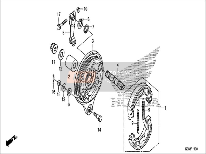 90306KYA601, Nut, Flange, 12mm (Pt), Honda, 1