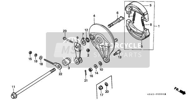 Honda CT110 1980 Pannello freno posteriore per un 1980 Honda CT110