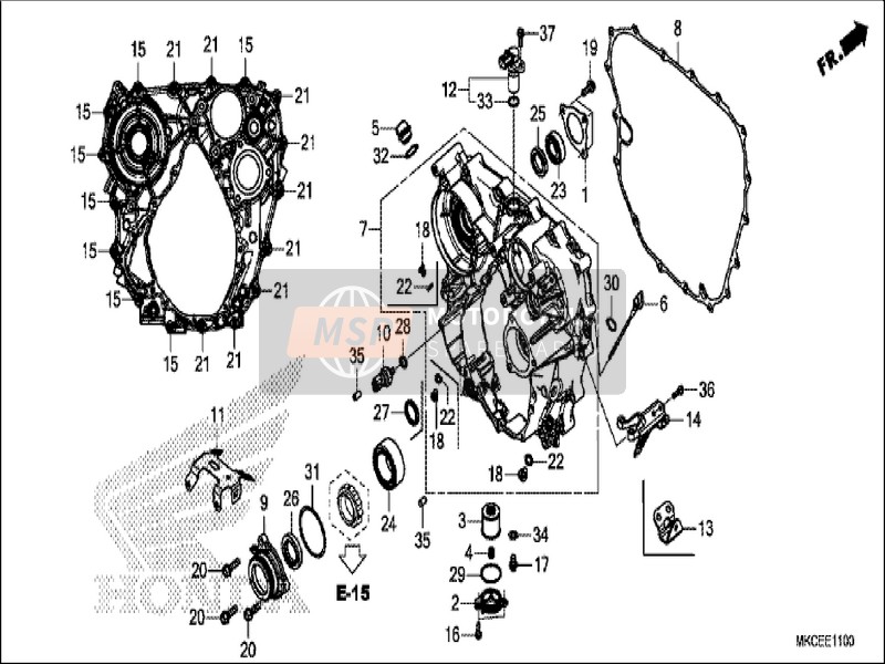 Honda GL1800B 2019 Koffer achter voor een 2019 Honda GL1800B