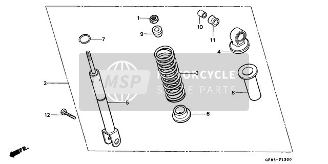 Honda QR50 1983 Rear Cushion for a 1983 Honda QR50