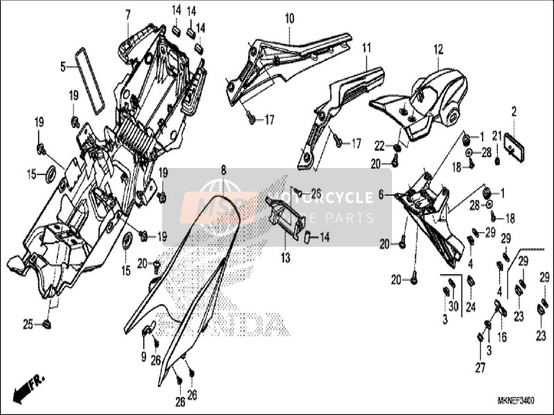 Honda CBR650RA 2019 Hinterer Kotflügel für ein 2019 Honda CBR650RA