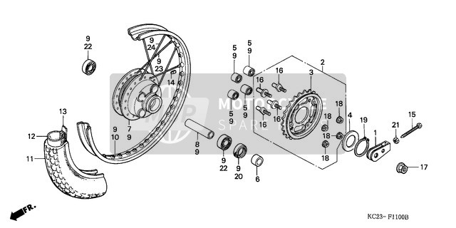 42305KB4000, Collar, Rr. Wheel Side, Honda, 1