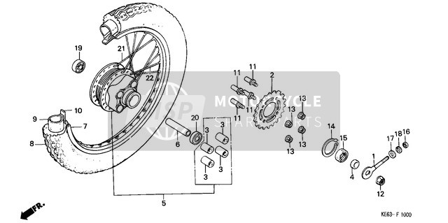 9728042182K0, Speiche, Honda, 0