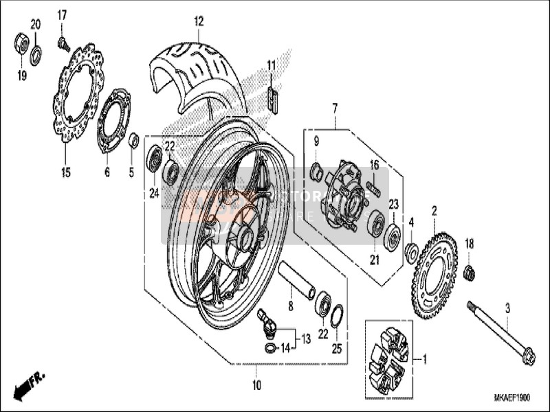 Honda NC750D 2019 Ruota posteriore per un 2019 Honda NC750D