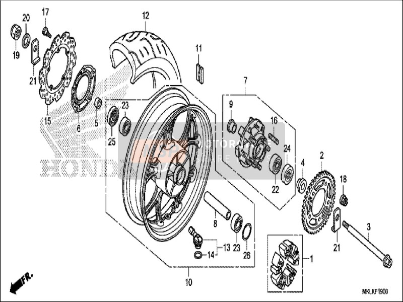 Honda NC750SA 2019 Rueda trasera para un 2019 Honda NC750SA