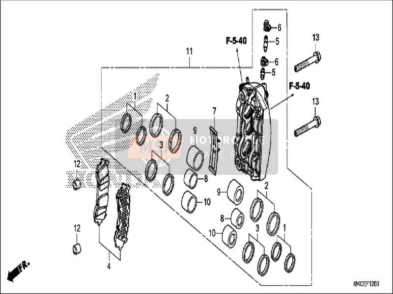 Honda GL1800B 2019 Bremssattel Vorne Rechts für ein 2019 Honda GL1800B