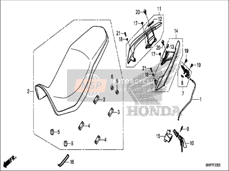 77330MGZJ80ZE, Impugnatura Post. D. *NH3, Honda, 0