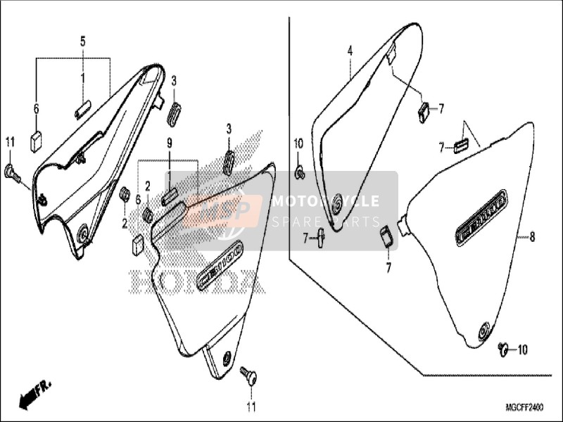 Honda CB1100CA 2019 Cubierta Lateral para un 2019 Honda CB1100CA