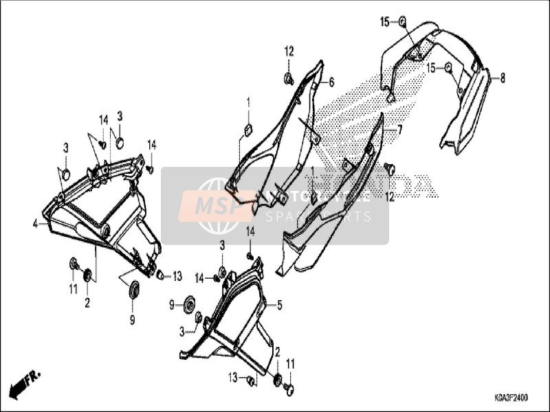 Honda CBF300NA 2019 Zijkuip voor een 2019 Honda CBF300NA