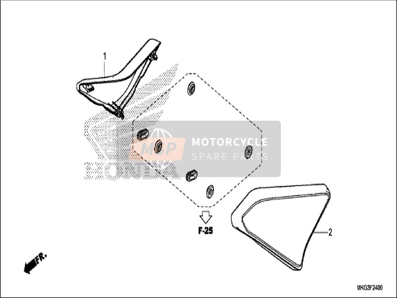 Honda CMX500A 2019 Zijkuip voor een 2019 Honda CMX500A