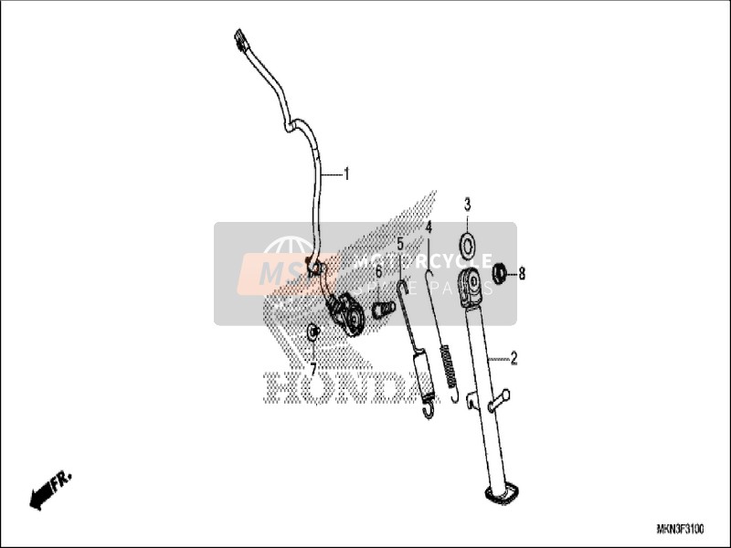 Honda CB650RA 2019 Side Stand for a 2019 Honda CB650RA