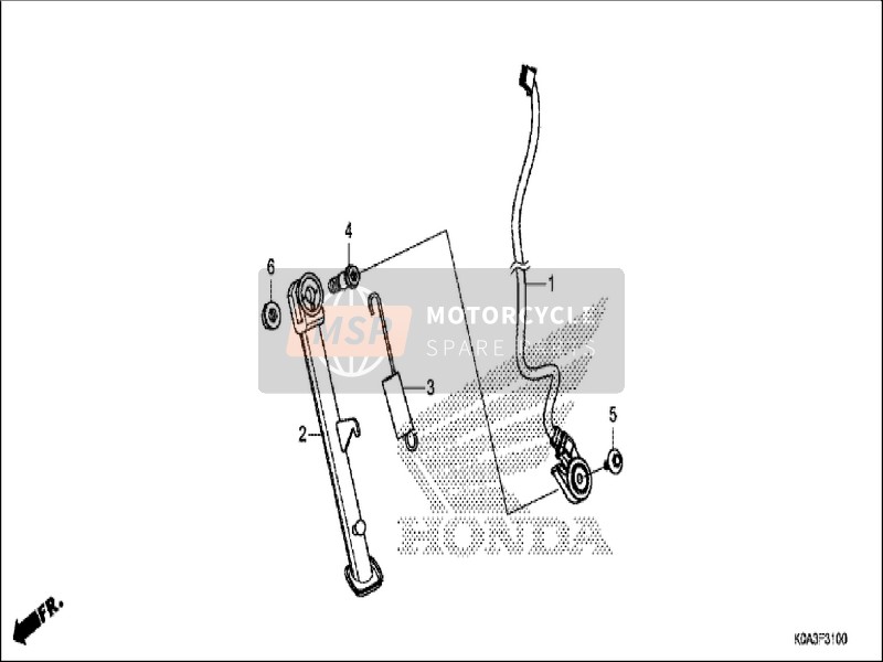 Honda CBF300NA 2019 Béquille latérale pour un 2019 Honda CBF300NA