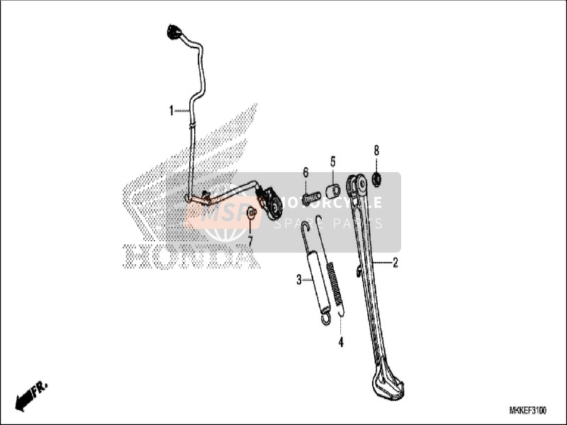Honda CRF1000D 2019 Side Stand for a 2019 Honda CRF1000D