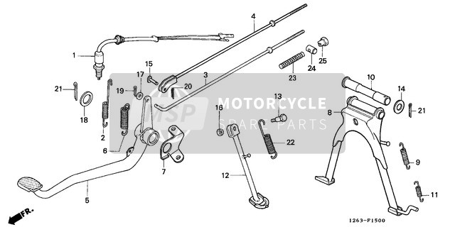 90108223000, Screw, Side Stand Pivot, Honda, 2