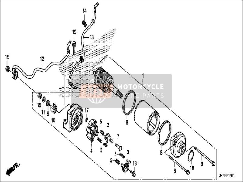 Honda CB500F 2019 Motor de arranque para un 2019 Honda CB500F