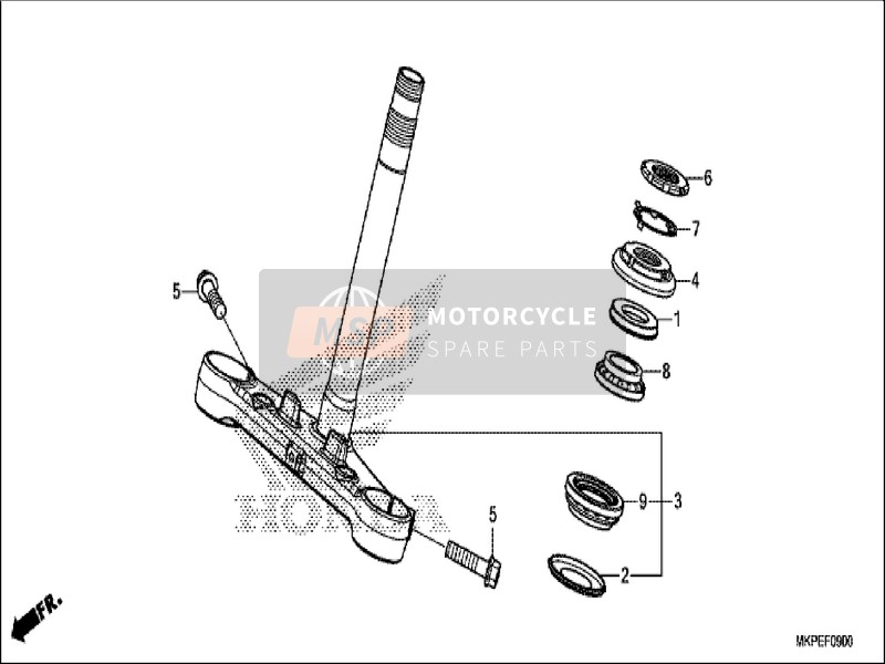 Honda CB500F 2019 Vástago de dirección para un 2019 Honda CB500F