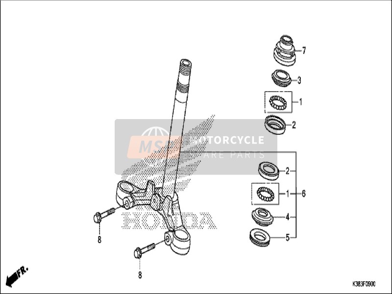 Honda CBF160 2019 T-Stuk voor een 2019 Honda CBF160