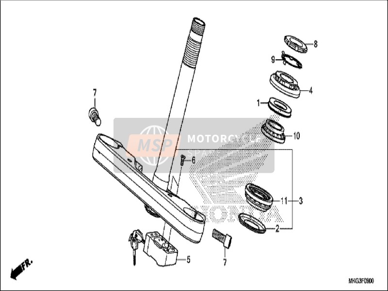 Honda CMX500A 2019 Gabelbrücke für ein 2019 Honda CMX500A