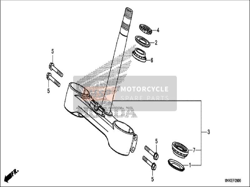 Honda CRF1000D2 2019 Piantone dello sterzo per un 2019 Honda CRF1000D2