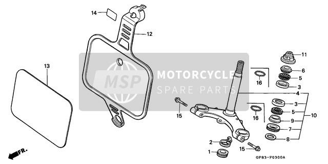 Honda QR50 1983 Steering Stem for a 1983 Honda QR50