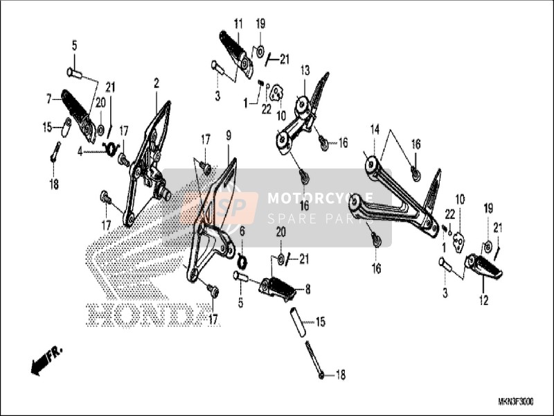 Honda CB650RA 2019 Step for a 2019 Honda CB650RA