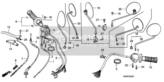 53171402700, Deckel, R. Lenkerhebel, Honda, 3