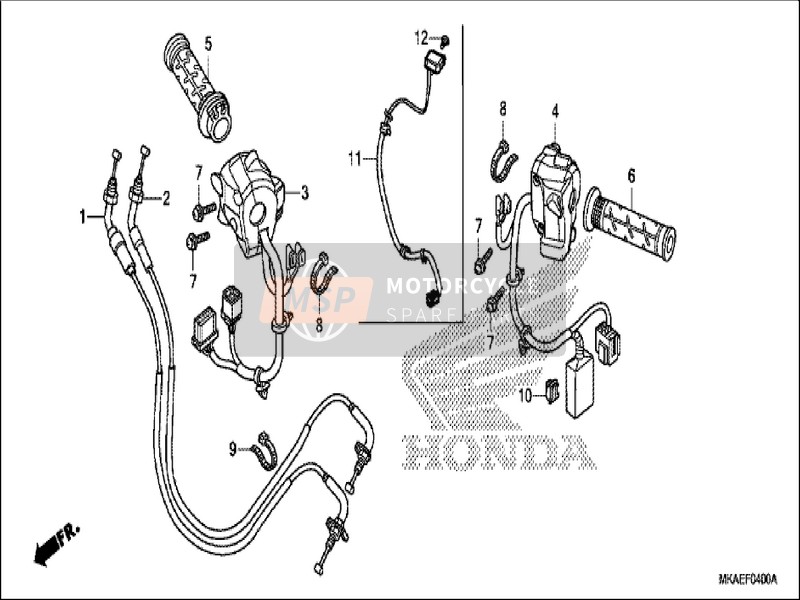 Honda NC750D 2019 Commutateur/Câble pour un 2019 Honda NC750D