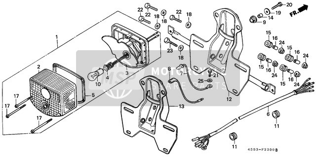 33708098000, Cord Comp., Taillight, Honda, 0