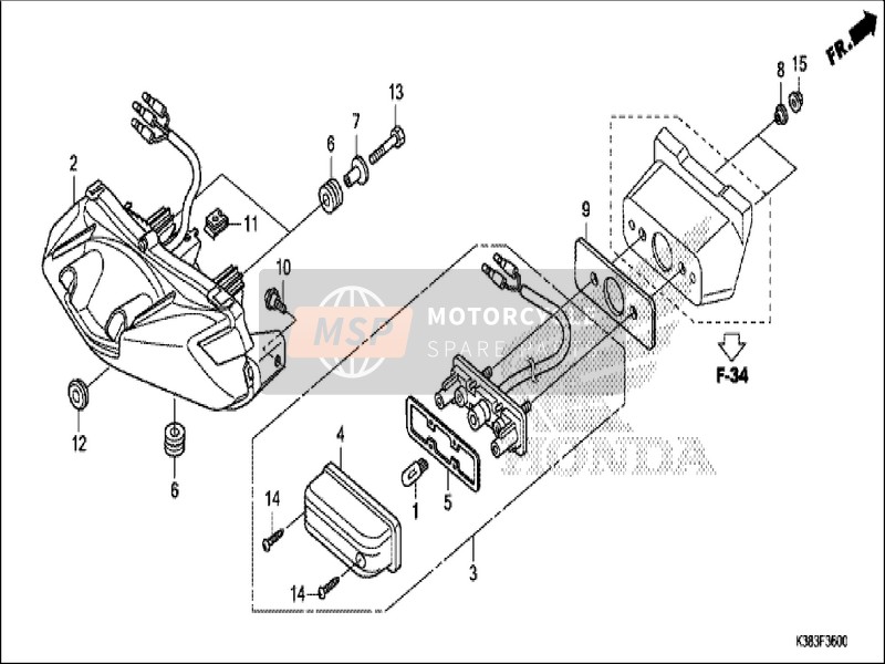 80202KVE900, Collar, License Light, Honda, 0