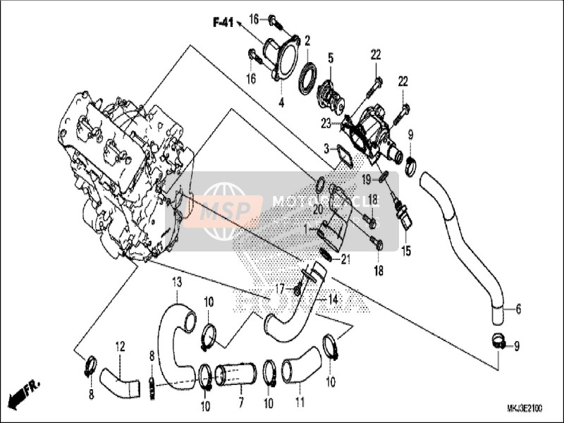 Honda CB1000RA 2019 Termostato para un 2019 Honda CB1000RA