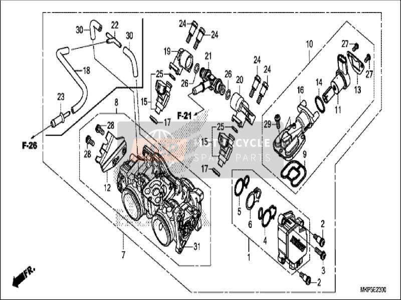 Honda CBR500RA 2019 Throttle Body for a 2019 Honda CBR500RA