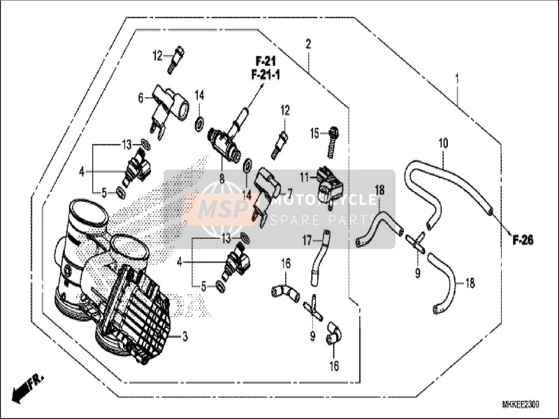 Honda CRF1000A 2019 Cuerpo del acelerador para un 2019 Honda CRF1000A