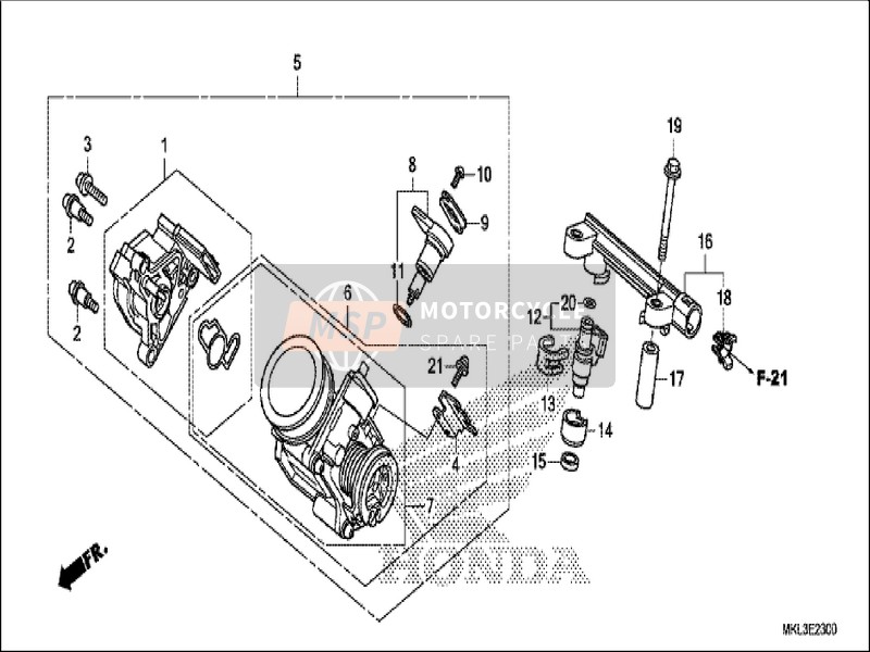 Honda NC750XA 2019 Corpo farfallato per un 2019 Honda NC750XA