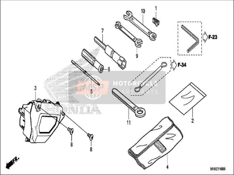 Honda CRF1000D2 2019 Herramienta para un 2019 Honda CRF1000D2