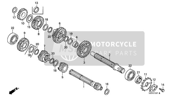 23211098910, Mainshaft, Transmission (, Honda, 1