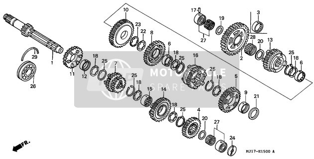 23491MJ1000, Gear, Mainshaft Fifth (30, Honda, 1