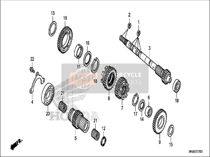 Honda NC750D 2019 Transmission (Main Shaft) for a 2019 Honda NC750D