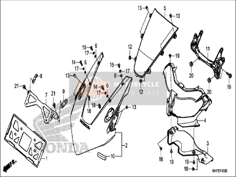 Honda CBR1000RA 2019 Capot supérieur pour un 2019 Honda CBR1000RA