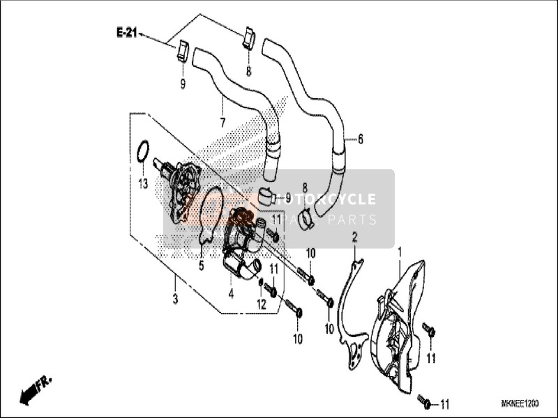 Honda CBR650RA 2019 Bomba de agua para un 2019 Honda CBR650RA