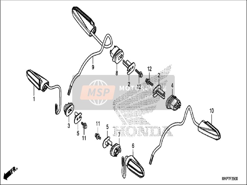 33411MKKA00, Collar, Winker, Honda, 0